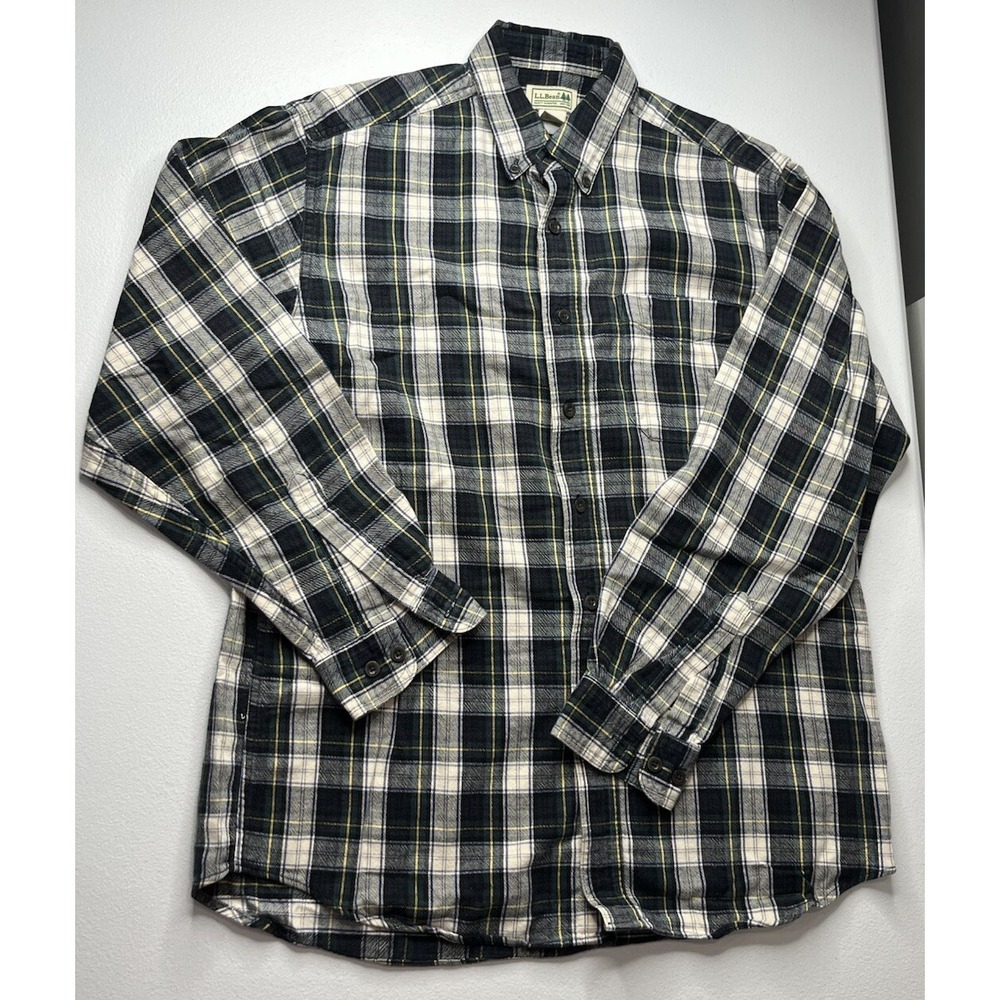 Vintage LL Bean Flannel Shirt Long Sleeve Button Up Plaid‎ Mens Size Medium